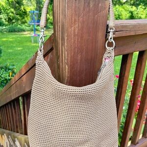 Lina Beige Woven Croquet Bag